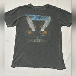 ZZ Top Eliminator Graphic Tee Medium 22–27 P2P Liquid Blue USA Oversized